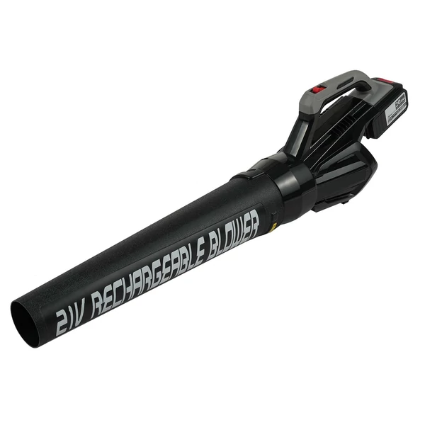 Lítium akkumulátoros erős viharfúvó lombhullató porfúvó levélfúvó teraszra, udvarra, járdára sebességszabályozó kapcsolóval - 1 akkumulátor