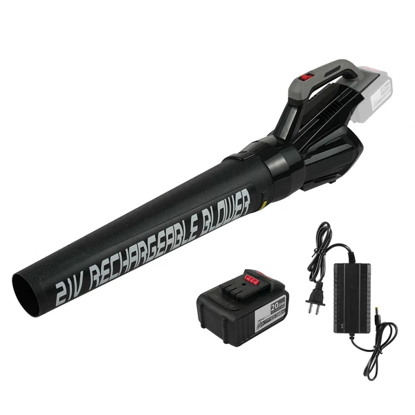 Lítium akkumulátoros erős viharfúvó lombhullató porfúvó levélfúvó teraszra, udvarra, járdára sebességszabályozó kapcsolóval - 1 akkumulátor