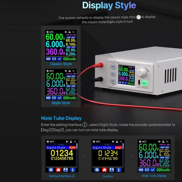 CNC egyenáramú, szabályozott tápegység, karbantartási tápegység 1,54 hüvelykes LCD-képernyő támogatás Firmware frissítés