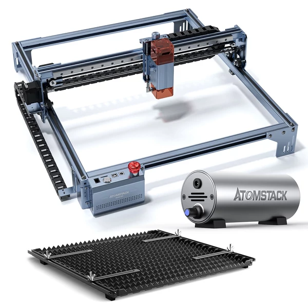 Atomstack Maker A5 V2 6W lézergravírozó 1db F3 lézervédő panellel és F30 levegővel támogatott tartozékkal