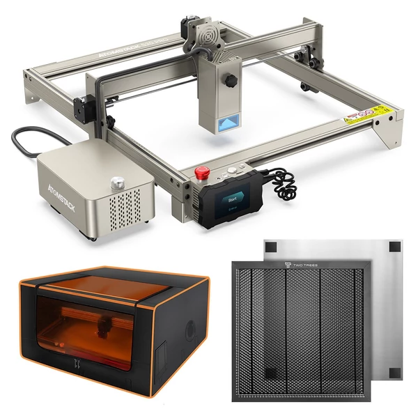 ATOMSTACK S20 Pro 20W lézergravírozó két fával 800x800x400mm védődobozzal és 500x500mm méhsejt munkaasztallal