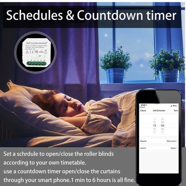 Tuya WIFI intelligens függönymodul kapcsoló mobiltelefonos távirányító alkalmazásvezérlés, kompatibilis az Alexával és a Google Assistant hangvezérléshez
