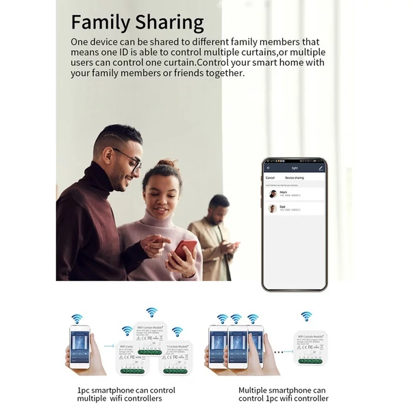 Tuya WIFI intelligens függönymodul kapcsoló mobiltelefonos távirányító alkalmazásvezérlés, kompatibilis az Alexával és a Google Assistant hangvezérléshez