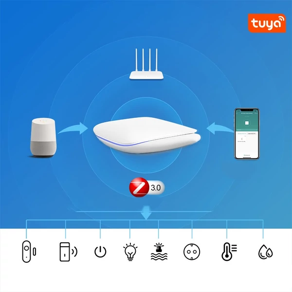 Tuya Zigbee BT Gateway Hub Intelligens háztartási automatizálás Zigbee eszközökhöz Smartphone APP Remote Control Gateway Kompatibilis az Amazon Alexa Google Home programmal