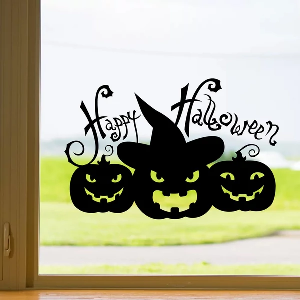 Fali ablakmatrica Halloween öltöztetős öntapadó matricához - Stílus 1