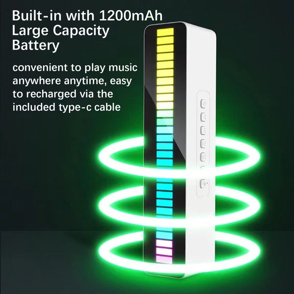 M8 LED Beads Rhythm Light BT hangszóró kettős kürttel Színes hangérzékeny zenei atmoszféra fény hangdoboz