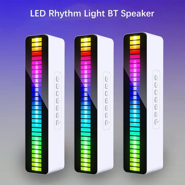 M8 LED Beads Rhythm Light BT hangszóró kettős kürttel Színes hangérzékeny zenei atmoszféra fény hangdoboz