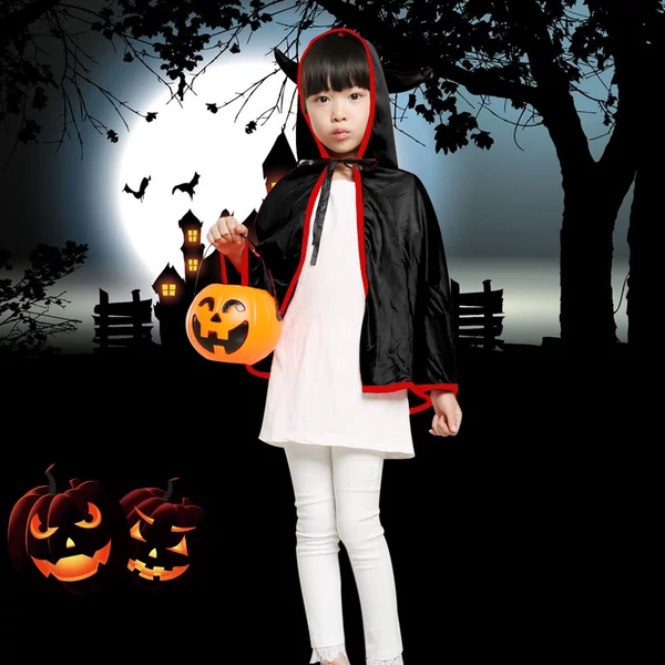 Uniszex gyerek Halloween köpeny ökörszarv kapucnival Cosplay szerepjáték Party Cape jelmez - Fekete