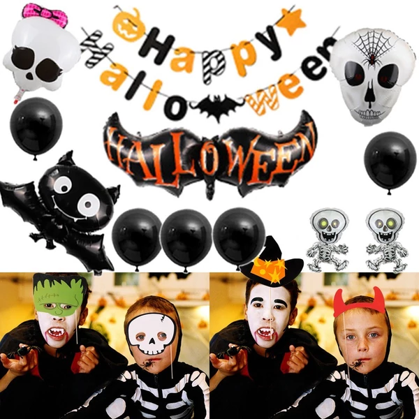 Halloweeni léggömbök zászlóskészlete (18 db)