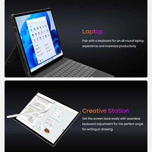 DERE T30 Pro Tablet Laptop 13 hüvelykes 2K IPS érintőképernyő D-ceruzával, Windows 11, 16 GB RAM - Zöld, 512 GB SSD
