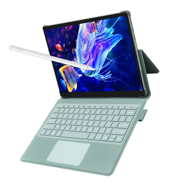 DERE T30 Pro Tablet Laptop 13 hüvelykes 2K IPS érintőképernyő D-ceruzával, Windows 11, 16 GB RAM - Zöld, 1 TB SSD