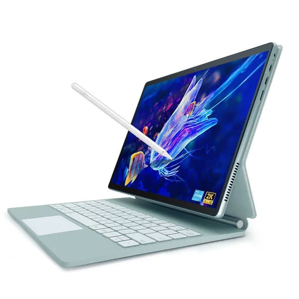 DERE T30 Pro Tablet Laptop 13 hüvelykes 2K IPS érintőképernyő D-ceruzával, Windows 11, 16 GB RAM - Zöld, 1 TB SSD