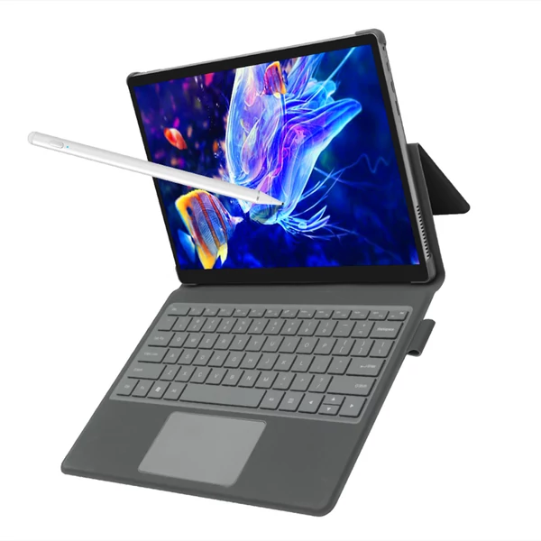 DERE T30 Pro Tablet Laptop 13 hüvelykes 2K IPS érintőképernyő D-ceruzával, Windows 11, 16 GB RAM - Fekete, 512 GB SSD