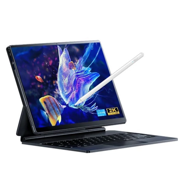 DERE T30 Pro Tablet Laptop 13 hüvelykes 2K IPS érintőképernyő D-ceruzával, Windows 11, 16 GB RAM - Fekete, 512 GB SSD