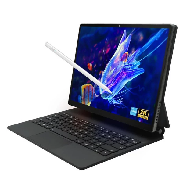 DERE T30 Pro Tablet Laptop 13 hüvelykes 2K IPS érintőképernyő D-ceruzával, Windows 11, 16 GB RAM - Fekete, 512 GB SSD