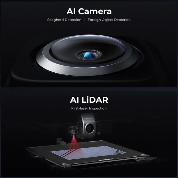 Creality K1 Max FDM 3D nyomtató beépített AI LiDAR és AI kamera 300x300x300mm beépítési térfogat 600mm/s nyomtatási sebesség