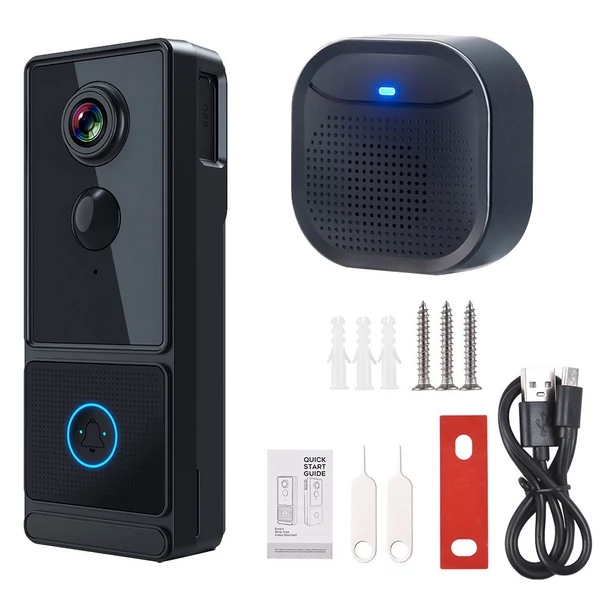 Vezeték nélküli intelligens video csengő kamera 1080P HD éjszakai látás felhő tároló IP65 vízálló támogató alkalmazás távirányító