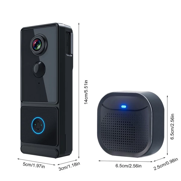 Vezeték nélküli intelligens video csengő kamera 1080P HD éjszakai látás felhő tároló IP65 vízálló támogató alkalmazás távirányító