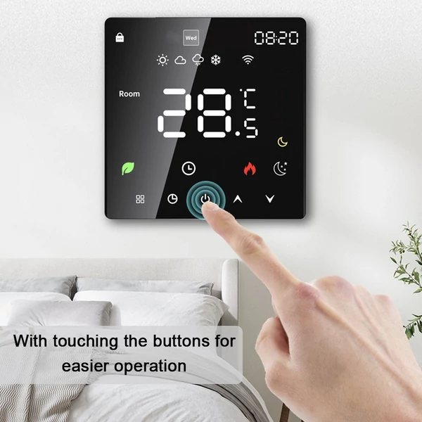 Tuya Wifi LCD kijelző intelligens hőmérséklet-szabályozó elektromos vízmelegítő készülék termosztát heti programozható funkcióval APP távirányítóval