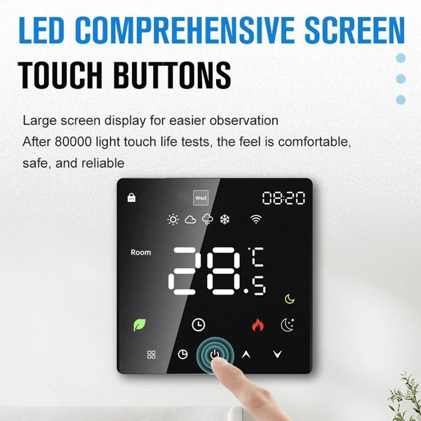 Tuya Wifi LCD kijelző intelligens hőmérséklet-szabályozó elektromos fűtés termosztát heti programozható funkcióval APP távirányítóval