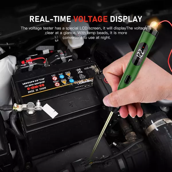 TopDiag P50 autó áramkör teszter LCD kijelző feszültségmérés