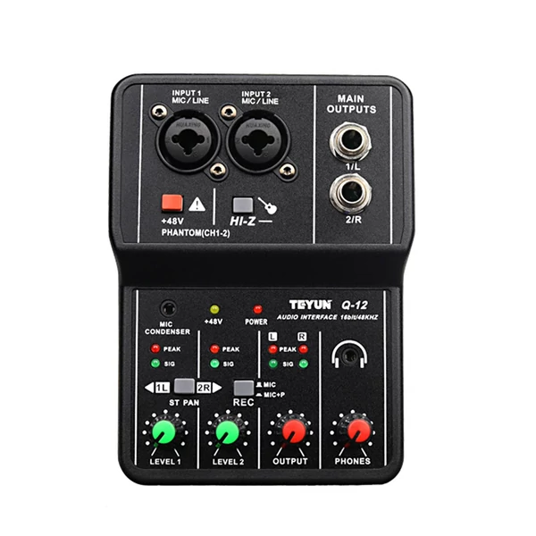 Q12 Audio Interface Professzionális rögzítő hangkártya