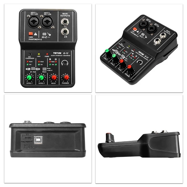 Q12 Audio Interface Professzionális rögzítő hangkártya