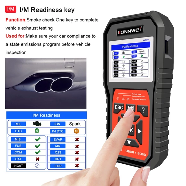 KONNWEI KW480 All System OBDⅡ szkenner diagnosztikai eszköz (csak az angol nyelvet támogatja)