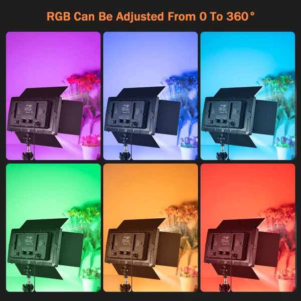 50 W-os kétszínű RGB Photography Light LED fénypanel fém Barndoors távirányítóval