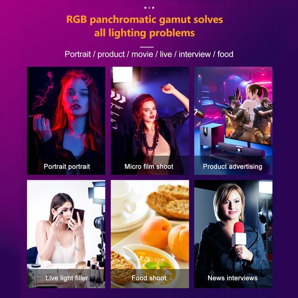 50 W-os kétszínű RGB Photography Light LED fénypanel fém Barndoors távirányítóval