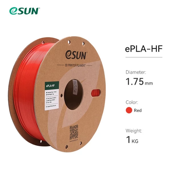 eSUN PLA filament, 1,75 mm-es 1 kg-os orsó, továbbfejlesztett PLA 3D gyors nyomtatási anyag - Piros