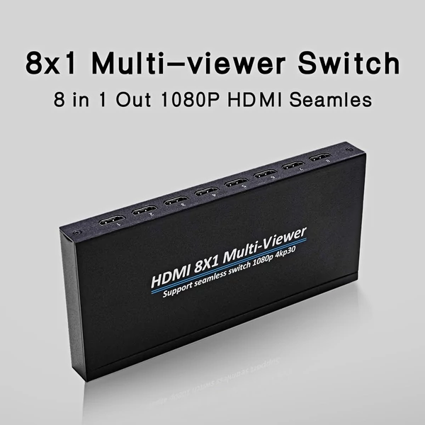 8x1 HDMI 4K Quad több nézős képernyőelválasztó 8 képernyőelosztó zökkenőmentes kapcsolással