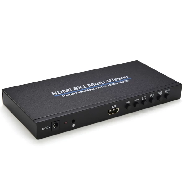 8x1 HDMI 4K Quad több nézős képernyőelválasztó 8 képernyőelosztó zökkenőmentes kapcsolással