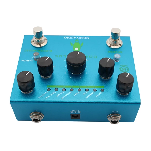 MOSKYAudio Guitar Effect Pedal Digitális visszhang puffer/Booster visszhangzású gitárpedállal - COSMIC KÉK