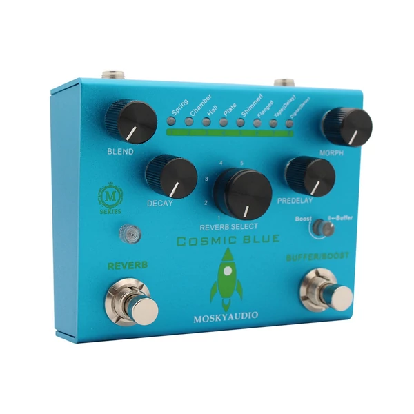 MOSKYAudio Guitar Effect Pedal Digitális visszhang puffer/Booster visszhangzású gitárpedállal - COSMIC KÉK