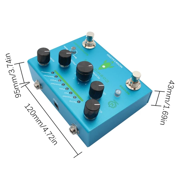 MOSKYAudio Guitar Effect Pedal Digitális visszhang puffer/Booster visszhangzású gitárpedállal - COSMIC KÉK