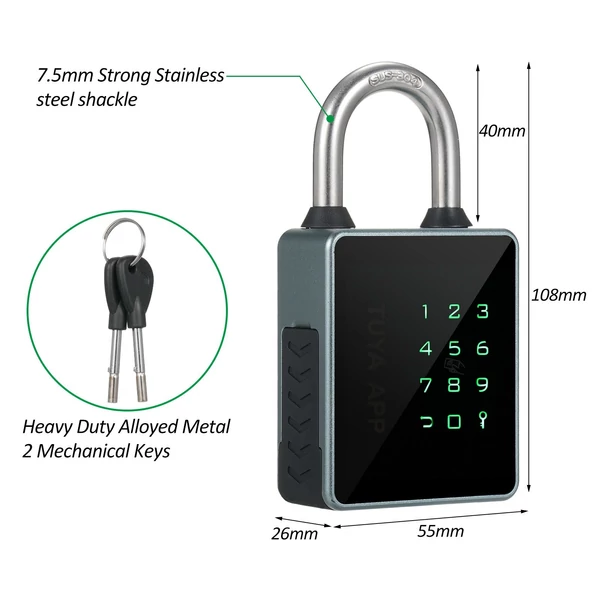 Intelligens ujjlenyomatos lakat BT billentyűzet Smart Lock IP65 vízálló APP feloldó T55C