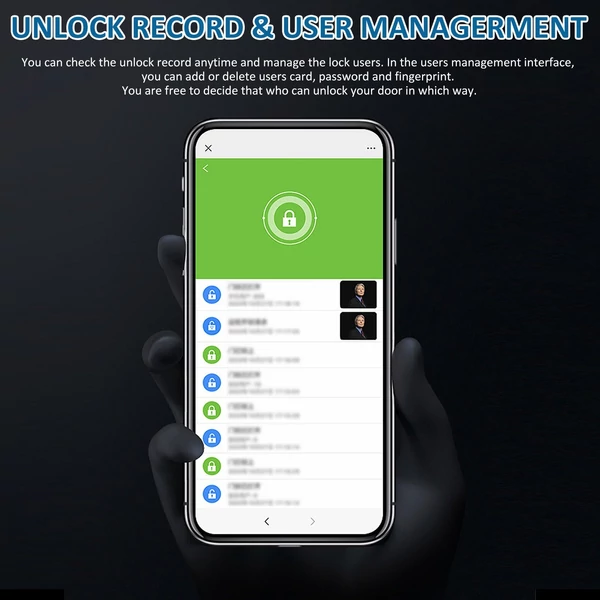 T1006D intelligens lakat, újratölthető, kulcsnélküli 20 ujjlenyomattal, vésznyitással, könnyen kezelhető IP65 vízálló lopásgátló - Zöld