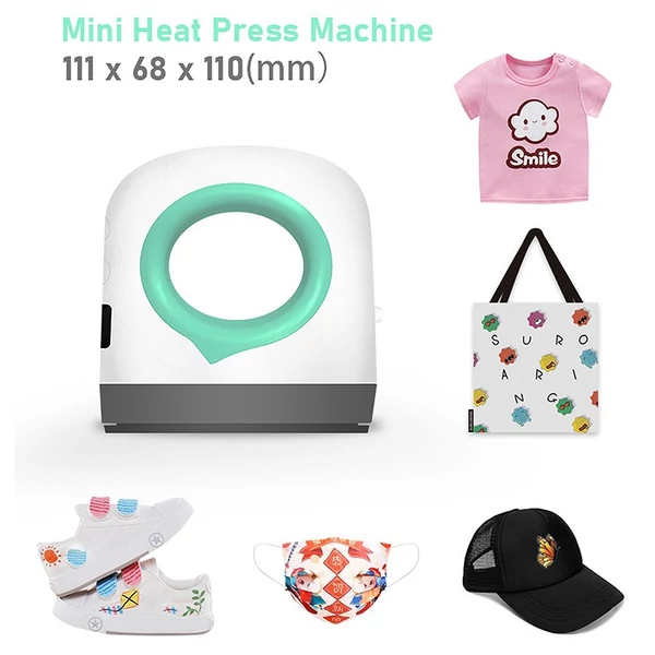 Coolinbo HP1 kézi mini hőprésgép 4x2,5 hüvelykes szigetelt csúszásgátló alappal
