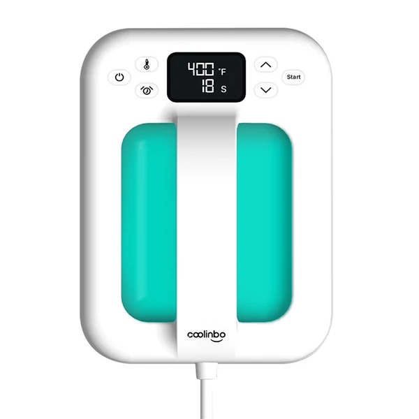 Coolinbo HP6 kézi mini hőprésgép 7x5 hüvelykes szigetelt csúszásgátló alappal