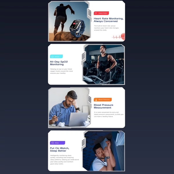 Rogbid Tank S3 okos Sport óra 1,96 hüvelykes TFT teljes érintőképernyős BT hívás Fitneszkövetés - Kék