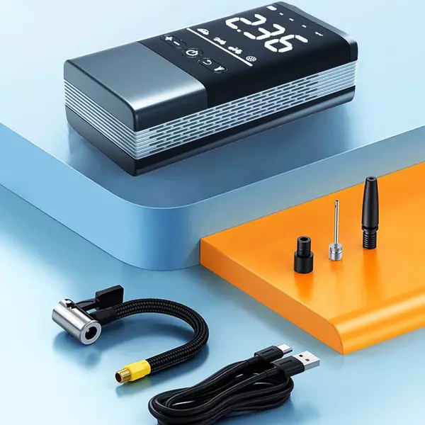 Többfunkciós akkumulátoros USB újratölthető digitális kijelzős hordozható légkompresszor