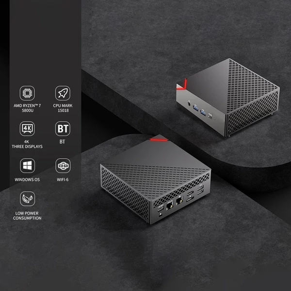 Mini PC Windows AMD Ryzen R7 5800U processzor 8 magos WIFI6 BT5.2 4k háromképernyős kijelző - 32 GB RAM 1 TB SSD