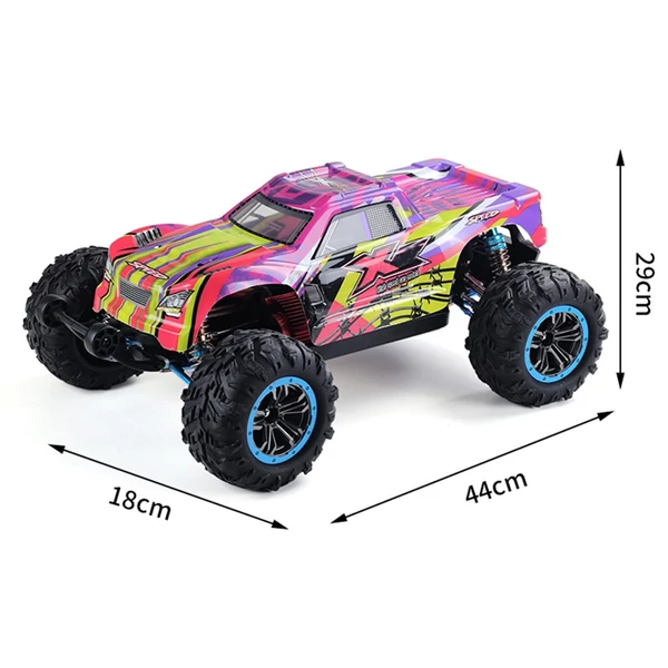 F21A 1/10 2.4GHz 75km/h Távirányító 4WD fémvázas terepautó - Több színű, 2 akkumulátor
