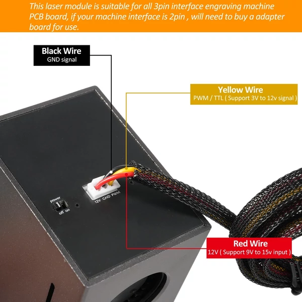 Ötvözet lézermodul lézergravírozó modul, lézerfej modul - 12V 80W