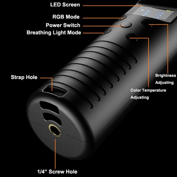 RGB kézi LED videó fénycső fényképező lámpa