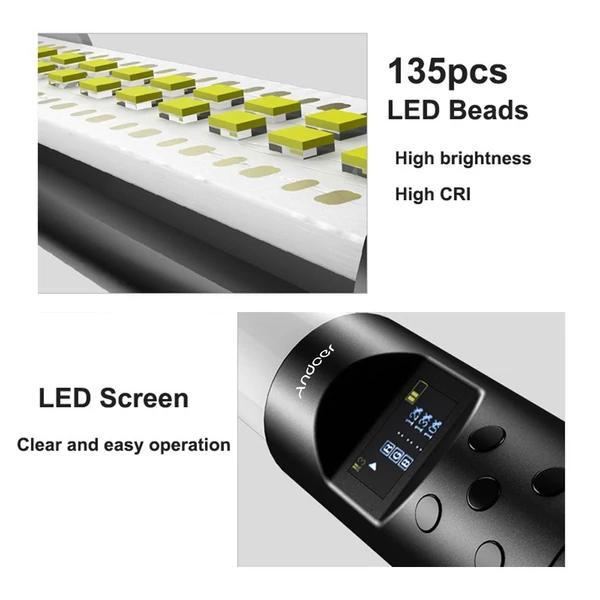 RGB kézi LED videó fénycső fényképező lámpa