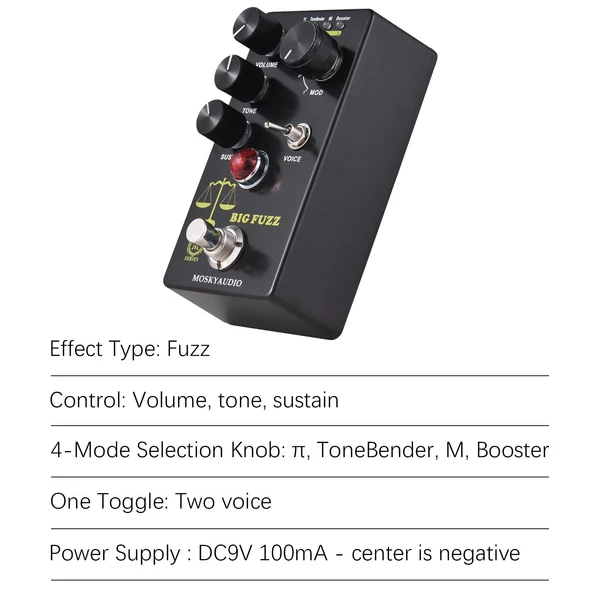 MOSKYAudio FUZZ gitáreffektus pedál - BIG FUZZ