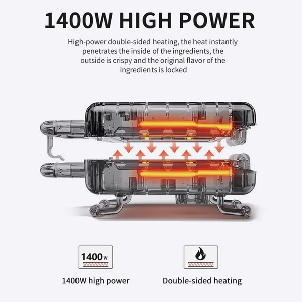 Otthoni fánkkészítő 16 fánkos 1400 W-os kétoldalas fűtés tapadásmentes felülettel reggelihez, harapnivalókhoz, desszertekhez és egyebekhez