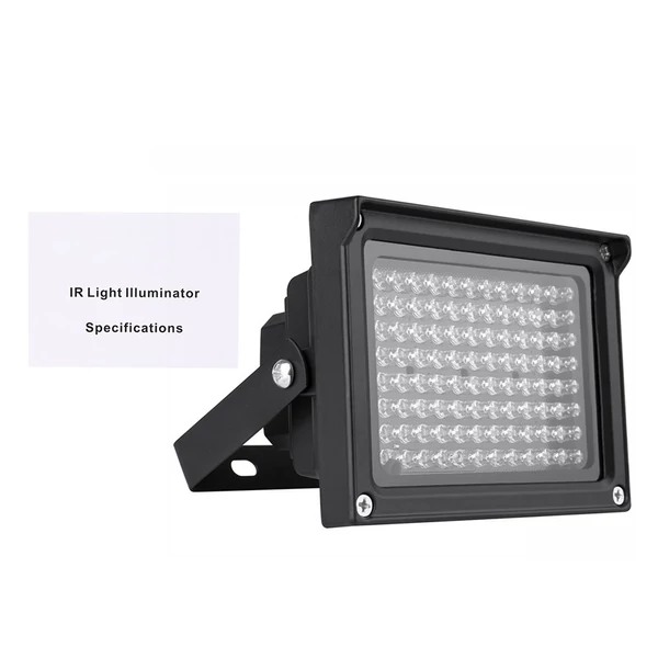 96 LED-es infravörös megvilágító lámpa éjjellátó kültéri vízálló CCTV biztonsági kamerához - Fekete